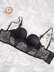 Contrast Lace T Shirt Bra Comfy & Push Up Bra Women's Lingerie
