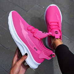 Women's Flying Woven Casual Running Shoes Lace Up Sneakers