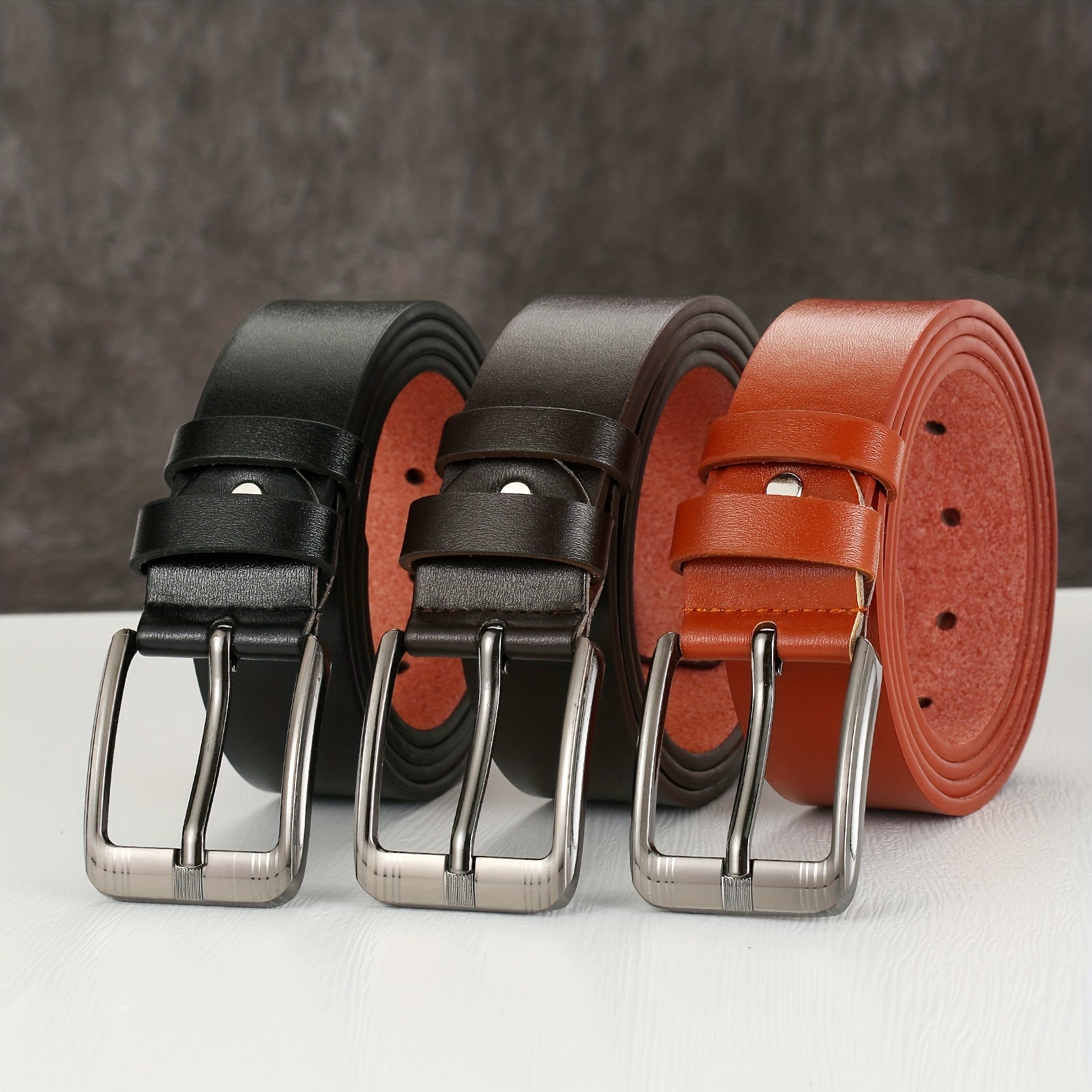 Men's Pin Buckle Leather Belt Casual Jeans Pants Waist Strap