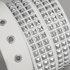 Men's Pin Buckle Belt Punk PU Leather Studded Jeans Waist Strap