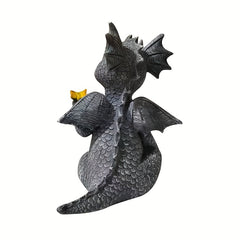 Baby Dragon Statue Reading Resin Ornaments for Home Office Decor