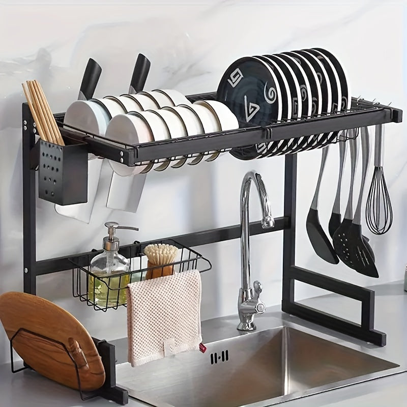 Metal Dish Rack Kitchen Organizer For Tableware Storage