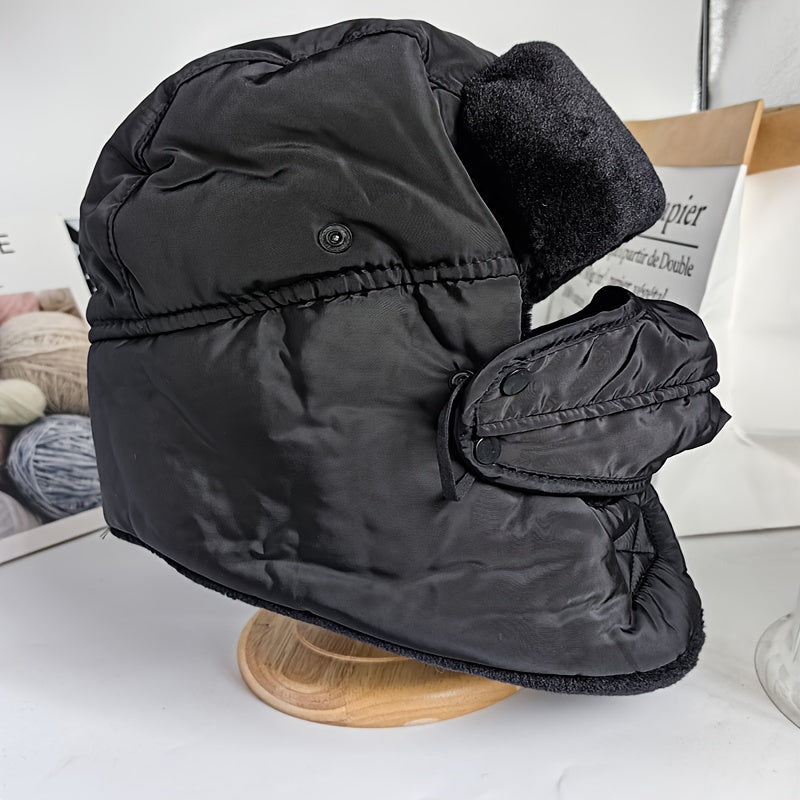 Winter Trapper Hat Outdoor Ski Hat with Face Cover