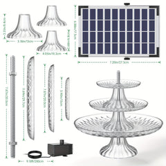 Solar Pump DIY Fountain Bird Bath Hummingbird Garden Decor