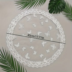 Butterfly Pattern Lace Headscarf for Weddings