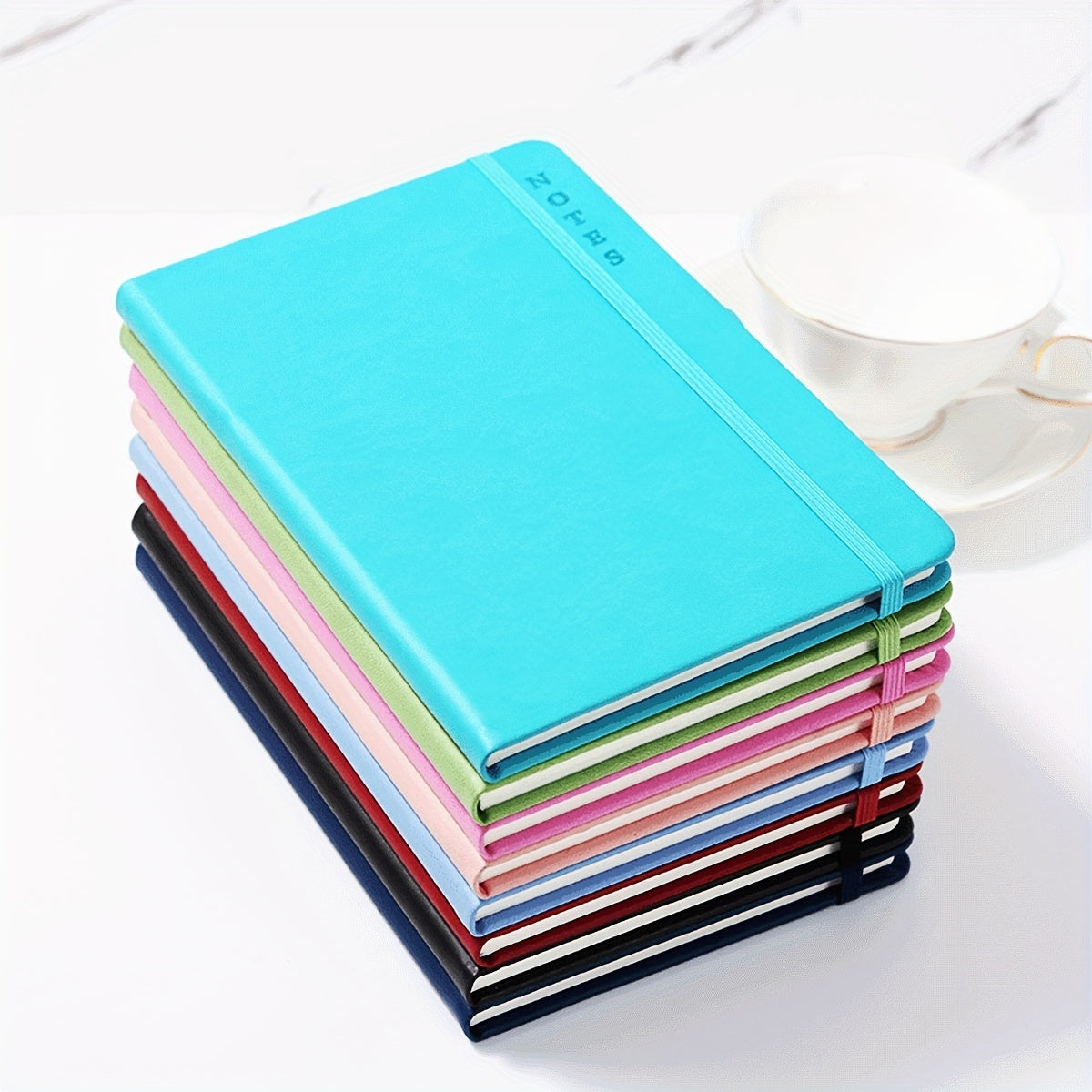 A5 Ruled Notebook w/ Pen Holder 80 Sheets Multiple Colors