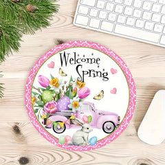 Flowers Round Mouse Pad Stylish Round Mousepad for Office Computers Laptop