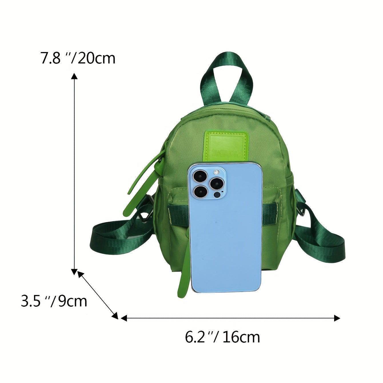 Mini Solid Backpack Purse Quilted Detail Shoulder Phone Bag