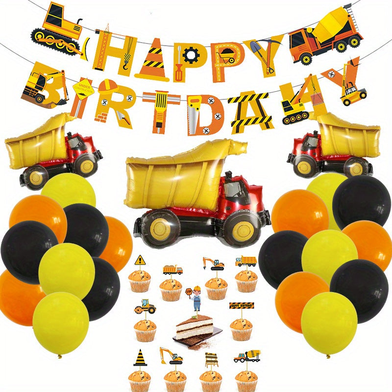 Traffic Car Series Balloons and Flags Birthday Party Decor