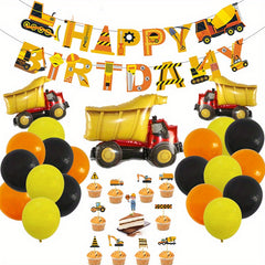 Traffic Car Series Balloons and Flags Birthday Party Decor