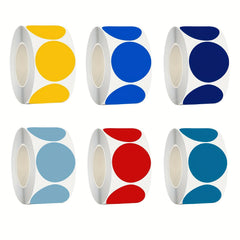 2 Round Colored Stickers Dot Adhesive Film Roll Packaging Label