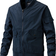 Men's Pocket Zipper Baseball Collar Thin Jacket Casual
