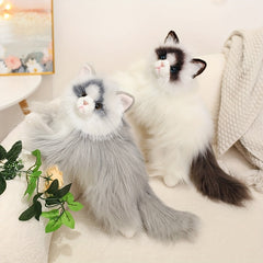 Ragdoll Cat Plush Toy Long Fur Stuffed Animal Mixed Colors