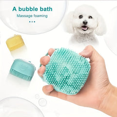 Dog Bath Brush Shampoo Dispenser Brush Pet Massage Silicone