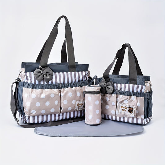 Large Polka Dot Mommy Bag - Four Piece Set