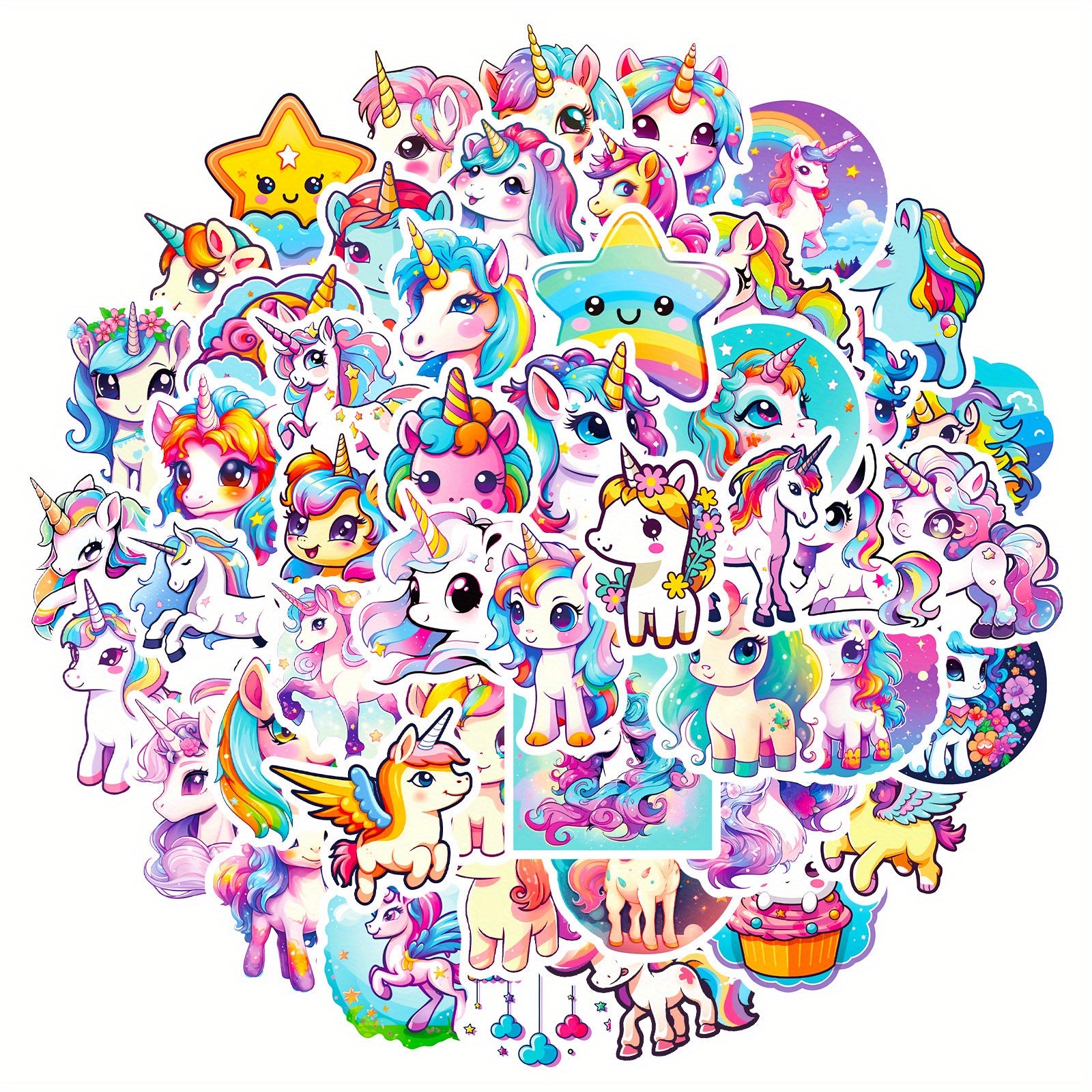 50pcs Unicorn Graffiti Stickers for Laptop Water Bottle Luggage Helmet