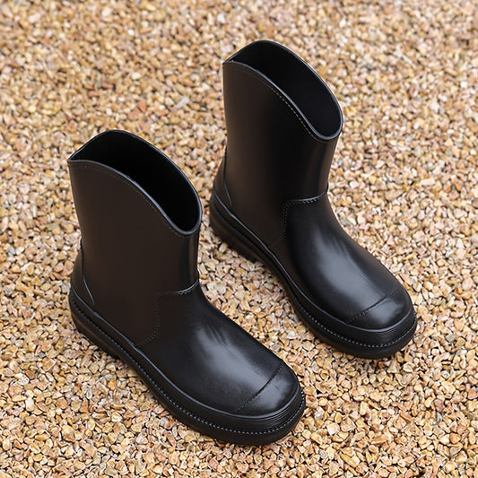 Waterproof Rain Boots Platform Mid Calf Boots