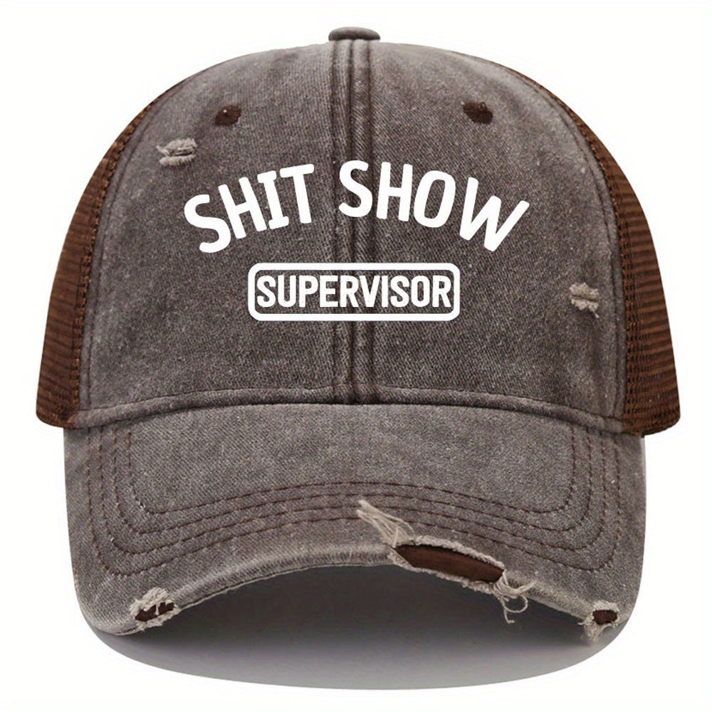 Vintage Distressed Mesh Trucker Cap Adjustable Golf Sun Hat