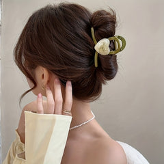 Heart Decor Hair Clip Resin Hair Claw Ponytail Holder for Women Girls