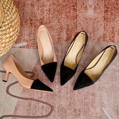 Pointed Toe Pumps Pyramid Heeled Slip On High Heels Working Footwear