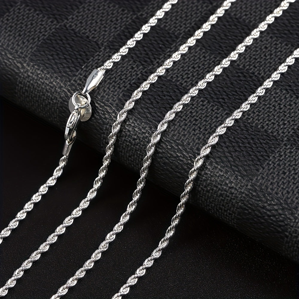 Silver Twist Rope Chain Necklace Women's DIY Necklace