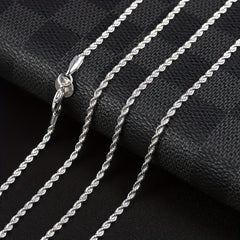 Silver Twist Rope Chain Necklace Women's DIY Necklace