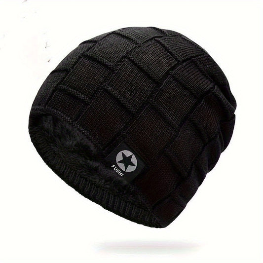 Men's Thick Padded Knitted Cap for Winter