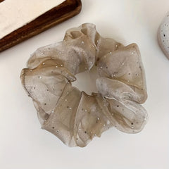 Rhinestone Organza Scrunchies Hair Tie Ponytail Holder Hair Accessories