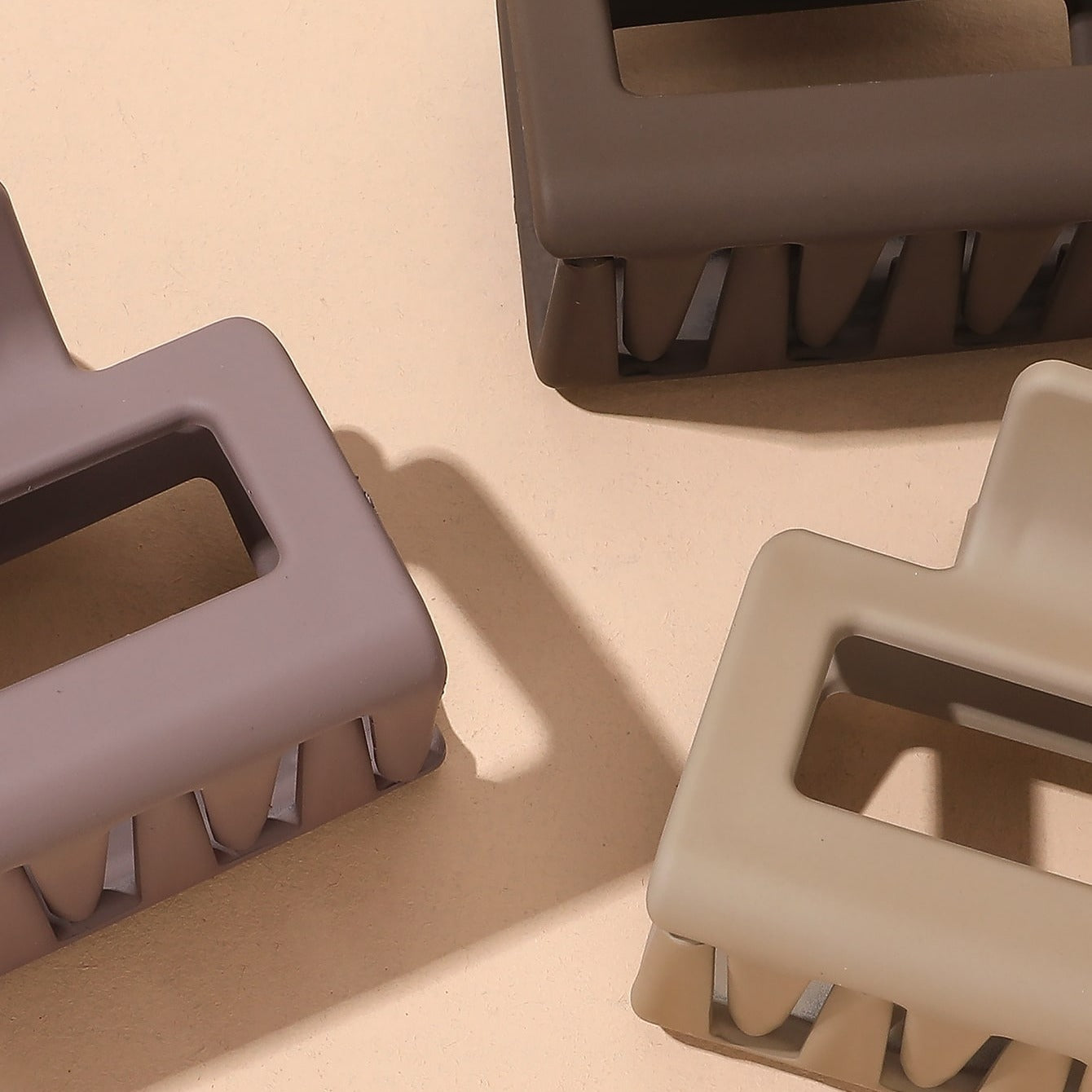 3pcs Hair Claw Clips Square Claw Clips For Women Girls