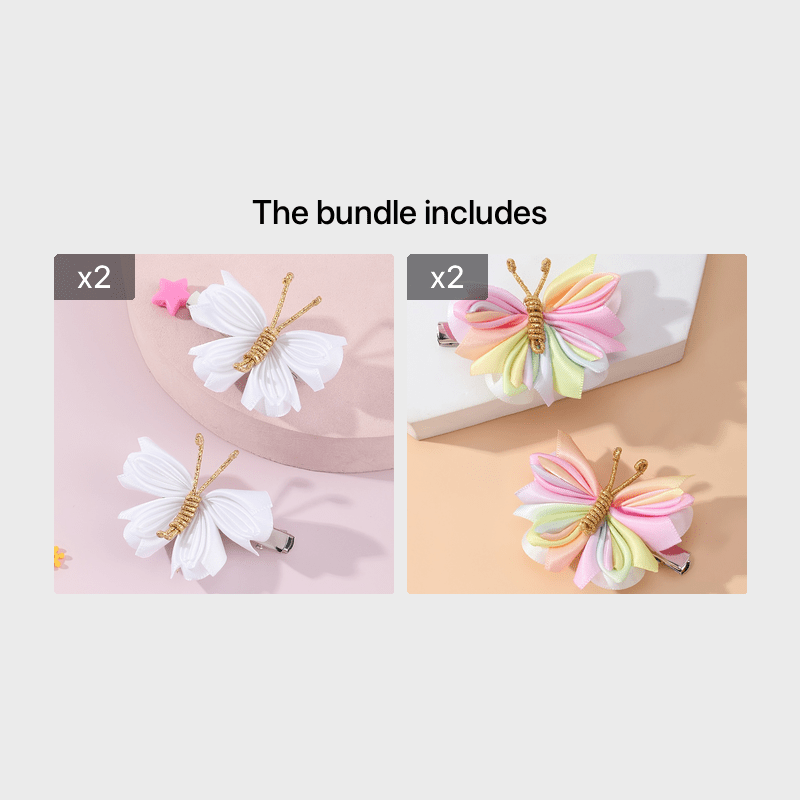 2PCS Butterfly Hair Clips for Girls Spring Summer Style
