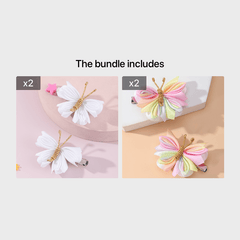2PCS Butterfly Hair Clips for Girls Spring Summer Style