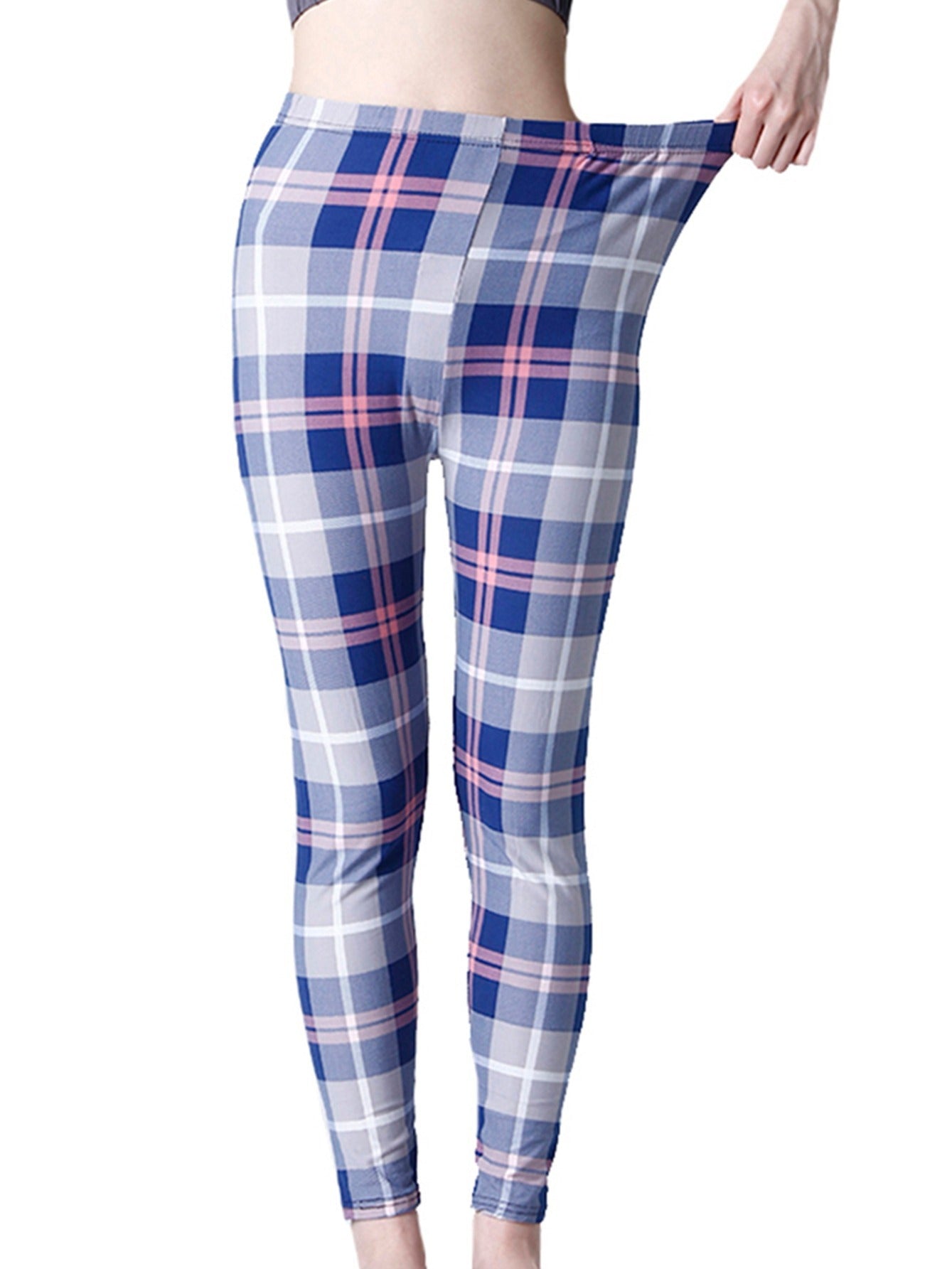 Plaid Print Leggings for Women