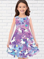Adorable 3D Printed Star Princess Dress for Girls