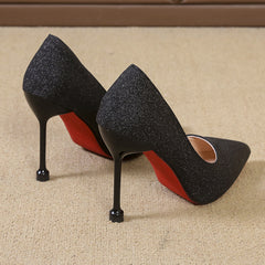 Glitter Pointed Toe High Heels Stiletto Bridesmaid Pumps