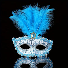 Angel Half Face Feather Mask Halloween Christmas Masquerade Accessory