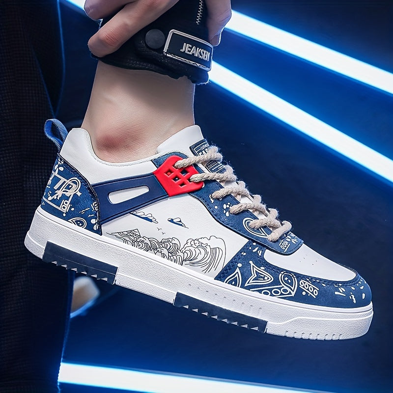 Men's Graphic Print Non Slip Skate Shoes
