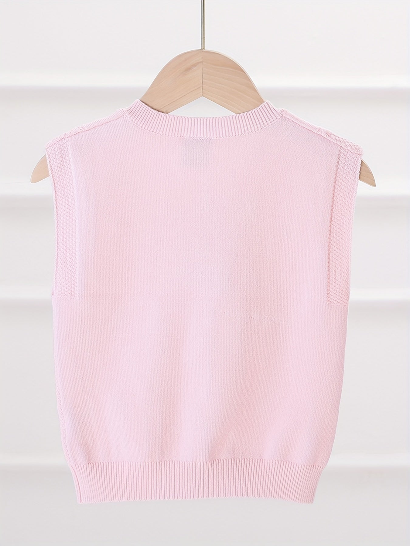 Floral Embroidered Baby Girls Knitted Sweater Vest