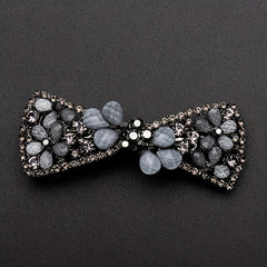 Vintage Rhinestone Flower Side Clip French Barrette Hair Accessories