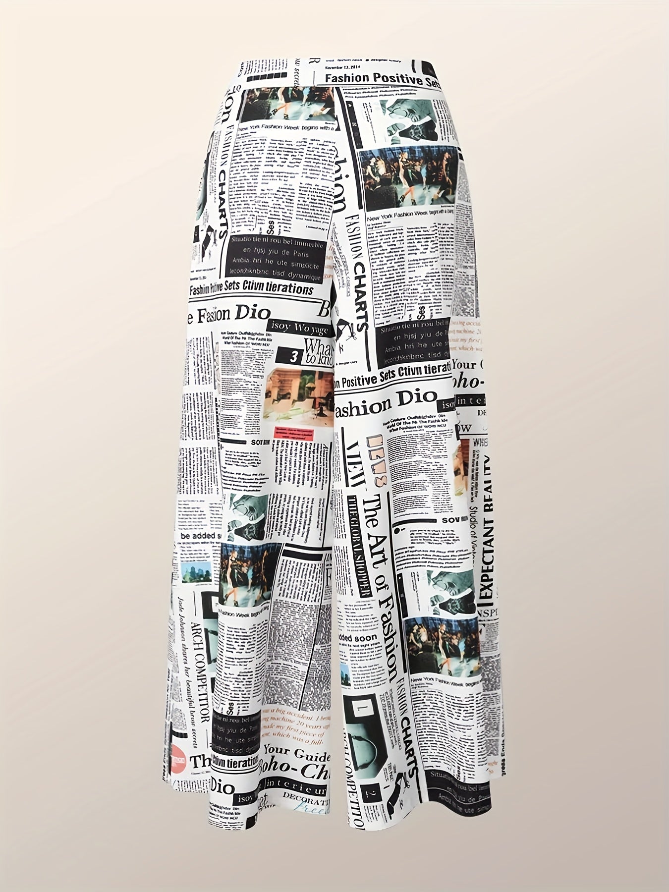 Women's Plus Pop Art Print Wide Leg Trousers