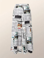 Women's Plus Pop Art Print Wide Leg Trousers