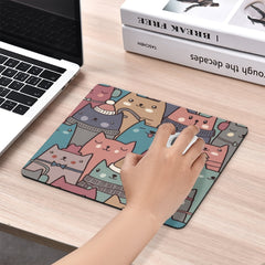 Cartoon Cat Heads Mouse Pad Non Slip Rubber Base Waterproof Mouse Mat