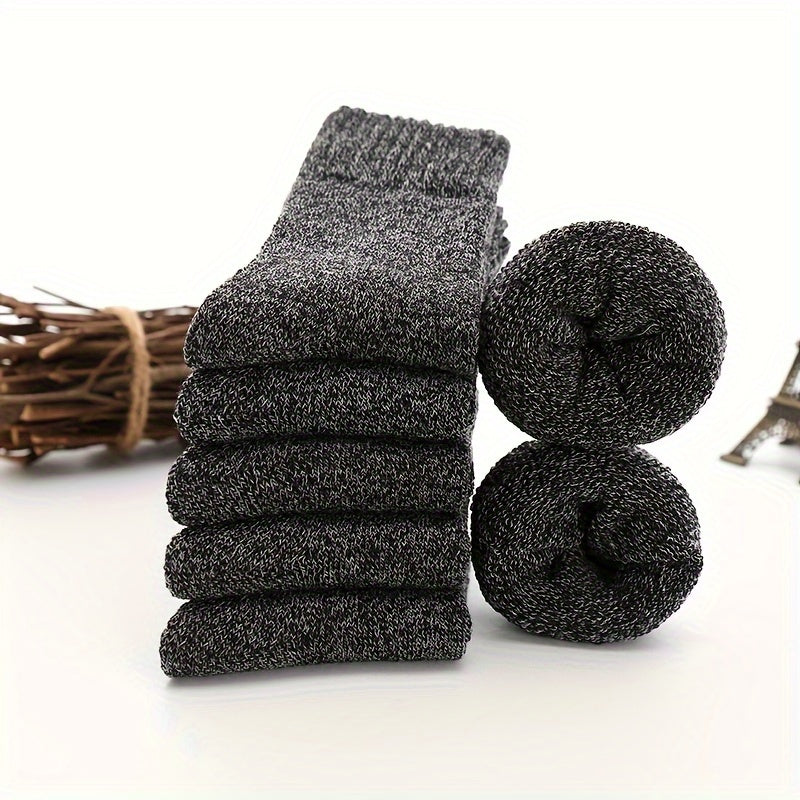 5 Pairs Winter Warm Crew Socks for Men