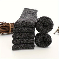 5 Pairs Winter Warm Crew Socks for Men