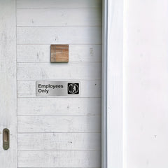 Employees Sign 22.86 X 7.62 cm Brushed Aluminum Self-adhesive Silver