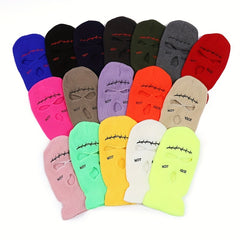 Men's Embroidered Balaclava Knitted Mask Beanie Winter Face Cover