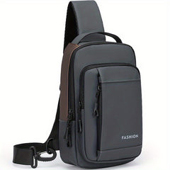 Men's Nylon Crossbody Bag USB Charging Anti-theft Diagonal Shoulder Bag