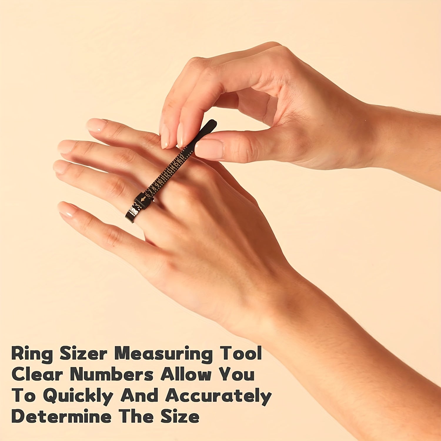 Plastic Ring Sizer Tool Clear Accurate Jewelry Size Measurement 1-17 Rings Sizer