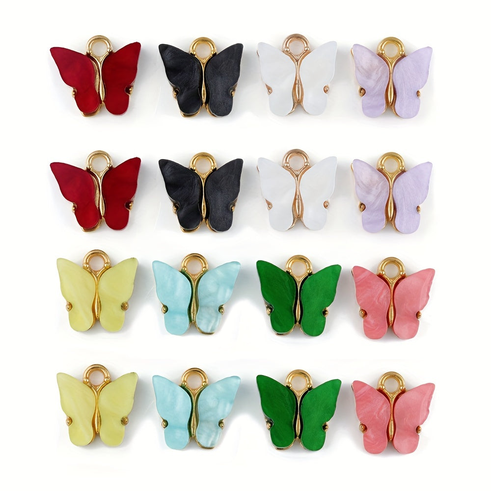 Acrylic Butterfly Alloy Necklace Earrings DIY Jewelry Accessories