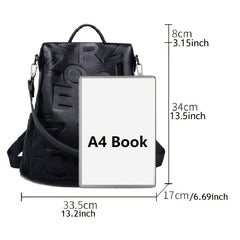 Large Capacity Solid Backpack Shoulder Bag for Women
