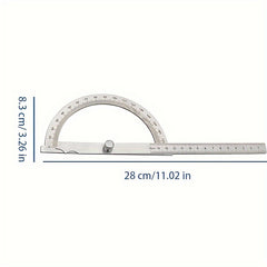 Stainless Steel Angle Ruler 0-180 Degrees Measure Tool